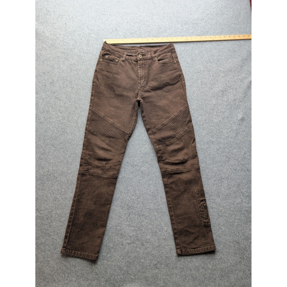 DG2 Diane Gilman Women's Riding Jeans Brown 6 Straight